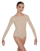 Solid Lycra LS Boatneck Open Back Leotard