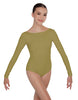 Solid Lycra LS Boatneck Open Back Leotard