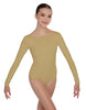 Solid Lycra LS Boatneck Open Back Leotard