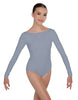 Solid Lycra LS Boatneck Open Back Leotard