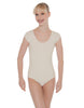 Solid Lycra Cap Sleeve Scoop Neck Open Back Leotard