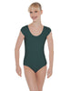 Solid Lycra Cap Sleeve Scoop Neck Open Back Leotard