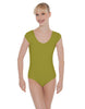 Solid Lycra Cap Sleeve Scoop Neck Open Back Leotard