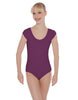 Solid Lycra Cap Sleeve Scoop Neck Open Back Leotard