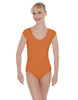 Solid Lycra Cap Sleeve Scoop Neck Open Back Leotard