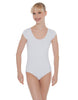 Solid Lycra Cap Sleeve Scoop Neck Open Back Leotard