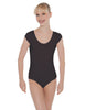 Solid Lycra Cap Sleeve Scoop Neck Open Back Leotard