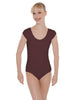 Solid Lycra Cap Sleeve Scoop Neck Open Back Leotard