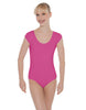 Solid Lycra Cap Sleeve Scoop Neck Open Back Leotard