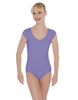 Solid Lycra Cap Sleeve Scoop Neck Open Back Leotard