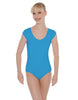 Solid Lycra Cap Sleeve Scoop Neck Open Back Leotard