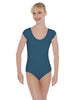 Solid Lycra Cap Sleeve Scoop Neck Open Back Leotard