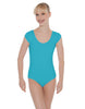 Solid Lycra Cap Sleeve Scoop Neck Open Back Leotard