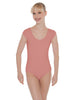 Solid Lycra Cap Sleeve Scoop Neck Open Back Leotard