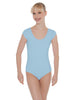 Solid Lycra Cap Sleeve Scoop Neck Open Back Leotard