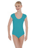 Solid Lycra Cap Sleeve Scoop Neck Open Back Leotard