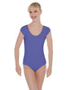 Solid Lycra Cap Sleeve Scoop Neck Open Back Leotard