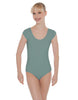 Solid Lycra Cap Sleeve Scoop Neck Open Back Leotard
