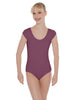 Solid Lycra Cap Sleeve Scoop Neck Open Back Leotard