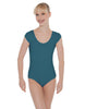 Solid Lycra Cap Sleeve Scoop Neck Open Back Leotard