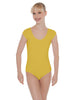 Solid Lycra Cap Sleeve Scoop Neck Open Back Leotard