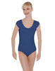 Solid Lycra Cap Sleeve Scoop Neck Open Back Leotard