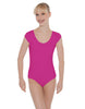 Solid Lycra Cap Sleeve Scoop Neck Open Back Leotard