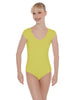 Solid Lycra Cap Sleeve Scoop Neck Open Back Leotard