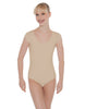 Solid Lycra Cap Sleeve Scoop Neck Open Back Leotard