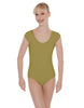 Solid Lycra Cap Sleeve Scoop Neck Open Back Leotard