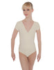 Solid Lycra Cap Sleeve Crossover Leotard