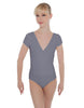 Solid Lycra Cap Sleeve Crossover Leotard