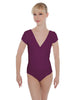 Solid Lycra Cap Sleeve Crossover Leotard