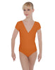 Solid Lycra Cap Sleeve Crossover Leotard