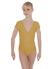 Solid Lycra Cap Sleeve Crossover Leotard
