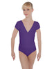 Solid Lycra Cap Sleeve Crossover Leotard