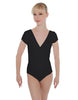 Solid Lycra Cap Sleeve Crossover Leotard