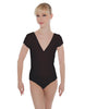 Solid Lycra Cap Sleeve Crossover Leotard