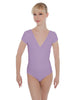 Solid Lycra Cap Sleeve Crossover Leotard
