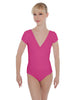 Solid Lycra Cap Sleeve Crossover Leotard
