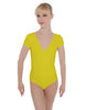 Solid Lycra Cap Sleeve Crossover Leotard