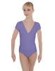 Solid Lycra Cap Sleeve Crossover Leotard