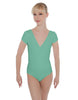 Solid Lycra Cap Sleeve Crossover Leotard