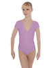 Solid Lycra Cap Sleeve Crossover Leotard