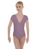 Solid Lycra Cap Sleeve Crossover Leotard
