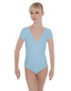 Solid Lycra Cap Sleeve Crossover Leotard
