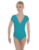 Solid Lycra Cap Sleeve Crossover Leotard