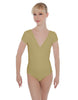 Solid Lycra Cap Sleeve Crossover Leotard