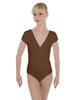 Solid Lycra Cap Sleeve Crossover Leotard