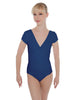 Solid Lycra Cap Sleeve Crossover Leotard